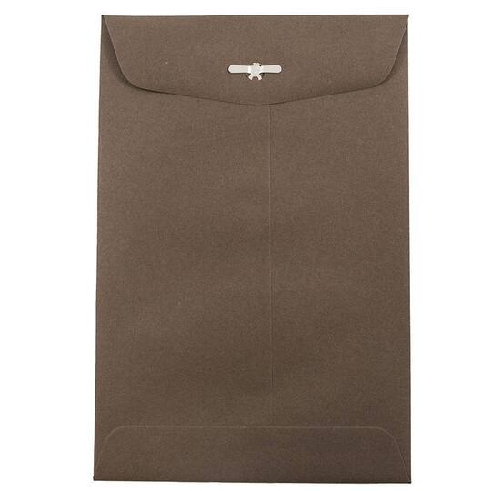 JAM Paper 6" x 9" Chocolate Brown Recycled Premium Invitation Envelopes with Clasp Closure